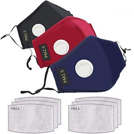 Adagod Face Bandanas with Breathing valve, 3PC Activated Carbon Replaceablement Haze Dust ḟɑcѐ ṁɑѕḱ for Adults