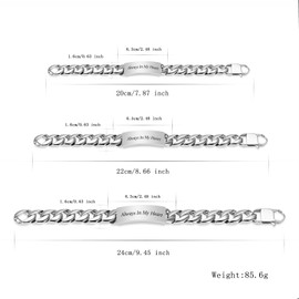zeqingjw Men Urn Bracelet for Human Ashes Stainless Steel Cremation Jewelry Cuban Link Bangle for Ashes Keepsake Memorial Ash Holder Urn Keepsake Bracelet, Medium, Stainless Steel, created zircon