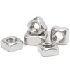 M12-1.75 Square Nuts, M12 Fastener Nuts 304 Stainless, Bright Finish,