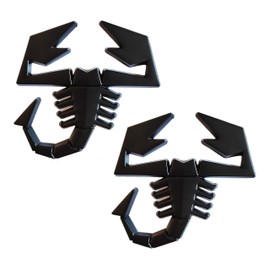 OnlyYou.X New Scorpion Emblems for Car Motocycle Left and Right Scorpion Badge Decal Ornaments 2 Pieces of Black Stickers of Made of Metal