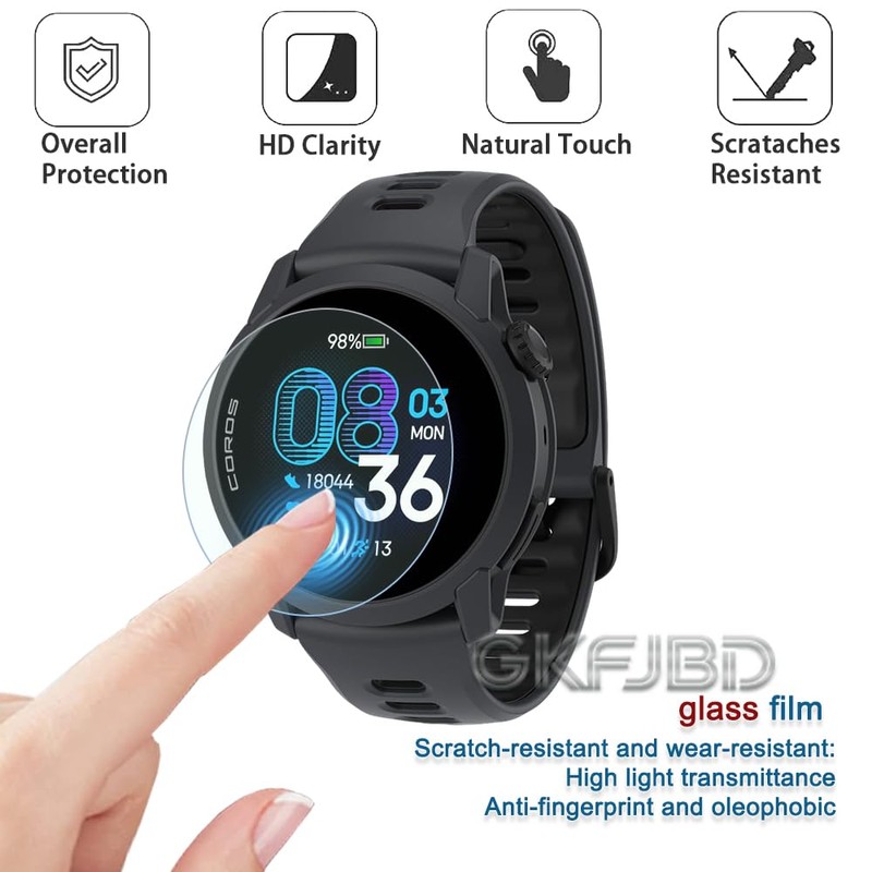 GKFJBD Compatible for Coros Pace 4 Screen Protector & Case，HD