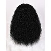 SOFUN Black Curly Wig With Bangs for Black Women Long