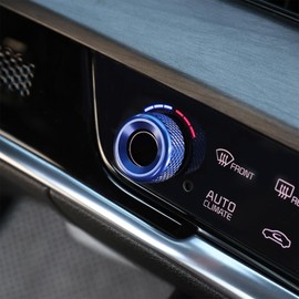 Amzcar 2PCS Compatible with Kia Sportage 2023–2025 Kia EV6 2022–2024 Kia Carnival 2022–2024 Accessories Aluminum Alloy AC Adjustment Knob Covers (Blue)