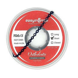 Dental Orthodontic Power Chains Spool Elastic Rubber Band for Braces Brackets Assorted Color (Navy Blue, Short)