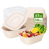 Aksipo 50 Pack 37 Oz Disposable Food Containers with Lids,