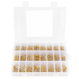 Jadeshay Capacitor Assortment, 1200pcs 50V 10pF-10uF Capacitors 24 Values Monolithic Ceramic Capacitor Assorted Kit with Box