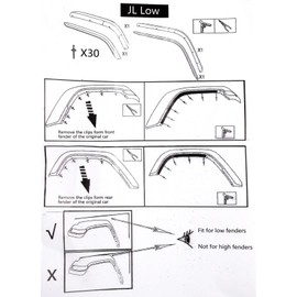 Flynsu Front & Rear Fender Flares Extension Set Replacement for 2018-2024 Jeep Wrangler JL JLU Sahara Wheel Fender Liner (Not Fit High Clearance Fender Flares, Not fit 4XE)
