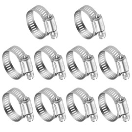 HYTEK 10 Pack, 304 Stainless Steel Hose Clamps, 13-19mm (1/2 inch to 3/4 inch) Adjustable Worm Gear Hose Clamps for Plumbing, Automotive, Mechanical, Industrial, Pipes, Tubing, Fuel Lines etc (10 Pcs)