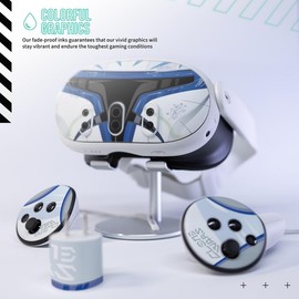 Easy-to-Apply Skin Sticker Kit compatible with Meta Quest 3 VR headset - Clone Helmet virtual reality accessory - VR protector skin covers