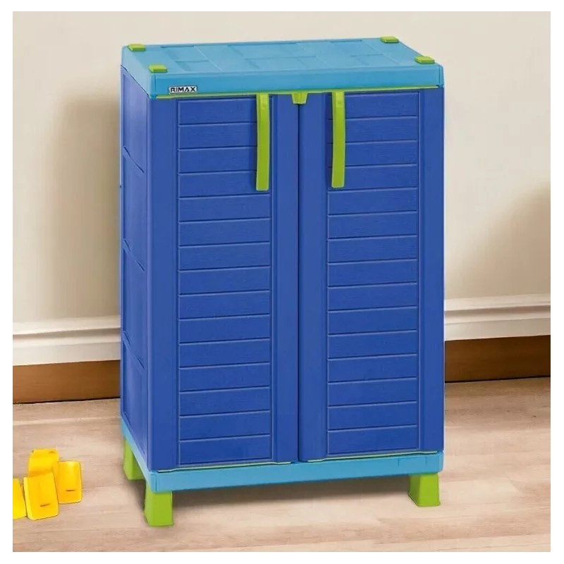 QHogar Armario Mediano Infantil Para Niños Color Azul