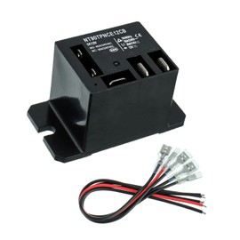 JAMHER 1 Pack NT90-DC12V-10X Power Relay DC 12V Coil 30A 40A SPDT(1NO 1NC) Mini Relay with Flange Mounting and 5pcs Quick Connect Terminals Wires