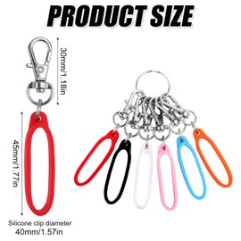 Gosknor 6pcs Pen Holders Badge Reel Clip, 1.57 Inch Silicone Clip On Pen Pocket Clip Highlighter Pen Clasp Pen Holder for Lanyard Pen Converter Nurse Badge Reel Accessories (Pen not Included)