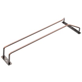 zoohot 14-Inch Wine Glass Rack - Under Cabinet Stemware Wine Glass Holder Glasses Storage Hanger Metal Organizer for Bar Kitchen Red Copper (1 Rows, 2 Pack)