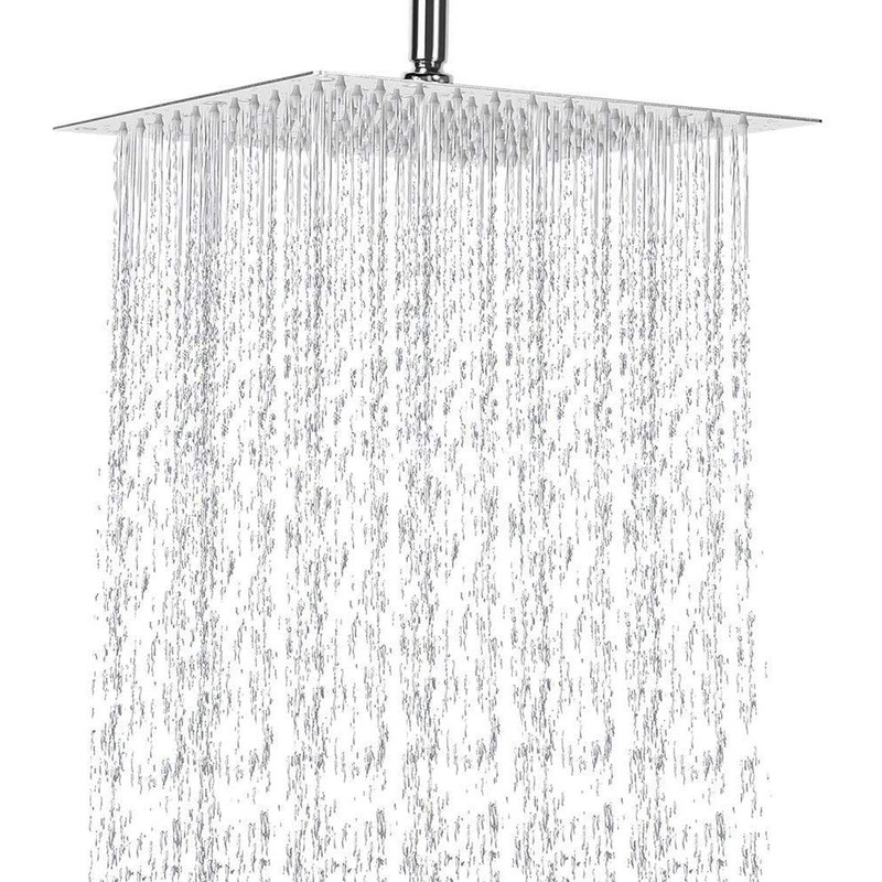 Regadera cuadrada de acero inoxidable de 20 cm u 8"