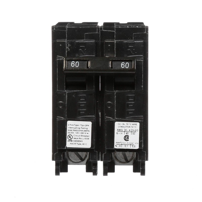 Siemens Q260H 60-Amp Double Pole 22kA Type QPH Circuit Breaker