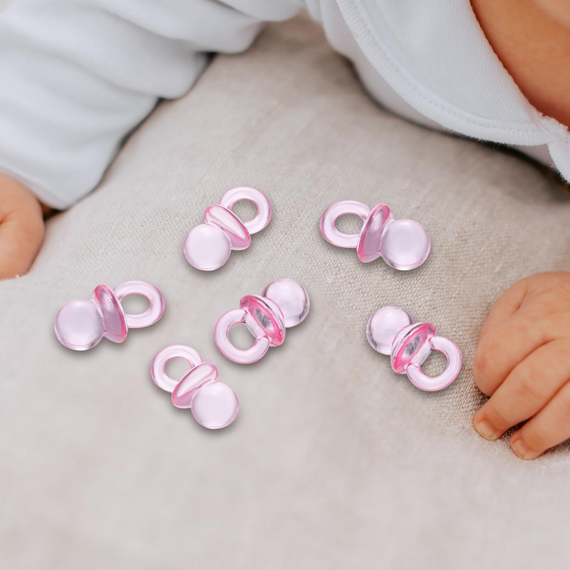 SHOWERORO 100 Pcs Acrylic Pacifier Beads Pacifier Shower Party Mini