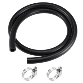 sourcing map Lubricating Oil Hose 10mm ID 16mm OD 3.3ft Rubber Water Hose Black, 2 Clamps