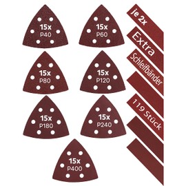 KSP-Tec KSP-Tec105 Stck Delta-Schleifdreiecke + 14 Schleifstreifen 93 x 93 x 93 mm Deltaschleifer Schleifpapier DreieckschleiferKlett Schleifpads Multischleifer (93 x 93 x 93mm)