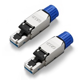 VCELINK Conector RJ45 sin herramientas, chapado en oro, conector Cat 7 sin herramientas, conector Ethernet blindado para cable Ethernet Cat6A/Cat7, soporta POE, hasta 10 Gbps, fácil de usar, paquete