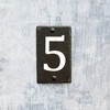 Number 5-14.5 x 9cm Natural Solid Slate House Number Plaque