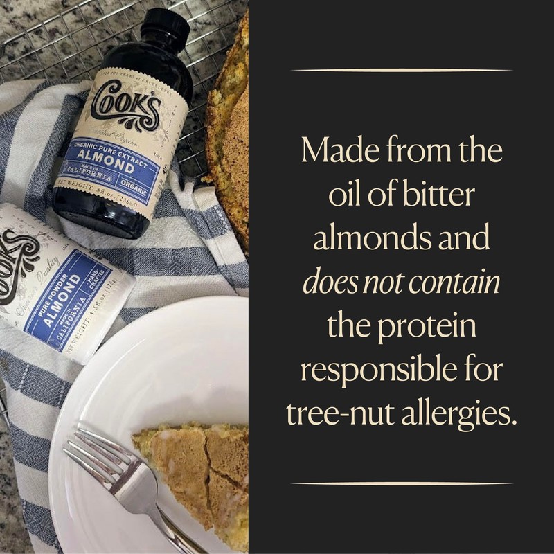 Cook’s, Pure Almond Extract for Baking, Cooking, and Mixology, Allergen