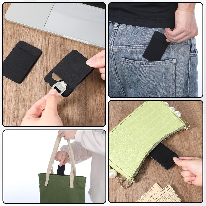 Xelsluthe 2 PCS Flat Thin Wallet Key Holder, Slim Credit