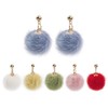 Tiny Heart Pom Pom Earrings Fluffy Fur Ball Stud Earrings