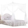 KIMISS Bed Curtain Canopy White Polyester Luxury Princess Three Side