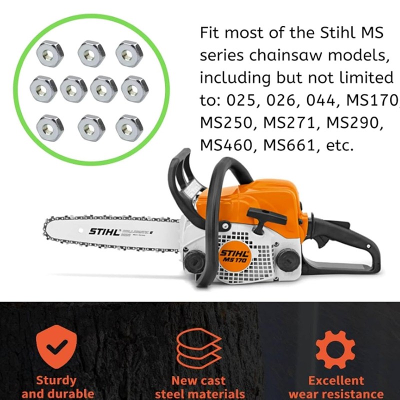 Qiukouli MS170 MS180 Sprocket Cover Bar Nut Replace stihl Chainsaw