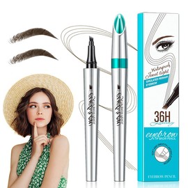 Augenbrauenstift,Magischer Augenbrauenstift mit 4 Mikrogabelspitzen, langlebiger wasserfester Augenbrauenstift und wischfester Augenbrauenstift, sorgt für natürlich aussehende, definierte Augenbrauen