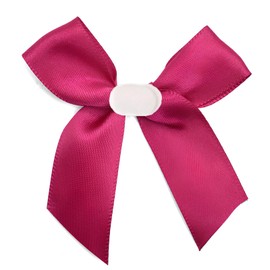 HUIYOULAI 50 Count Hot Pink Mini Satin Bows with Adhesive Dots & Card, 2.36" Premade Ribbon Bows for Valentine's, Gifts, Crafts, Party Décor