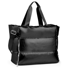 KIKIGOAL Women's Sport Bag, 25.4 Inch Waterproof Travel Bag, 30L Large Capacity Women's Tote Bag, Gym Bag with Wet and Dry Separation (Black)