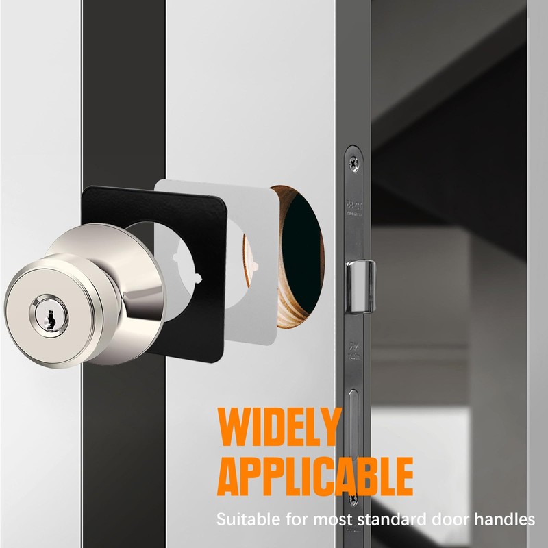 Door Knob Backing Plate Square, 2Pcs Door Knob/Deadbolt Reinforcement Plate
