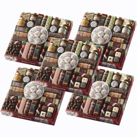 5 Holiday Gift Boxes - The Swiss Colony 27 Favorites Food Gift Set, Summer Sausage Meats and Cheeses, Assorted Chocolates, Candies, Petits Fours, Gift Basket, Cheese & Charcuterie Gifts, Cheese for Charcuterie Board, Holiday, Christmas, Thank You Gifts, 