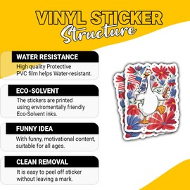 (3 Pcs) Boho Silly Goose 4th of July America Independence Day Land of The Free Sticker – Funny Patriotic for Laptop, Water Bottle, Tumbler, Car – Gift for 4th of July Fans, America Lovers – 3 Inch