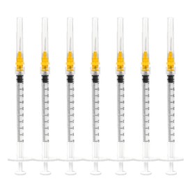 TIKAPLAS Disposable 1ml Syringe 25 Gauge 1 Inch Lab Dispensing Supplies, Pack of 100
