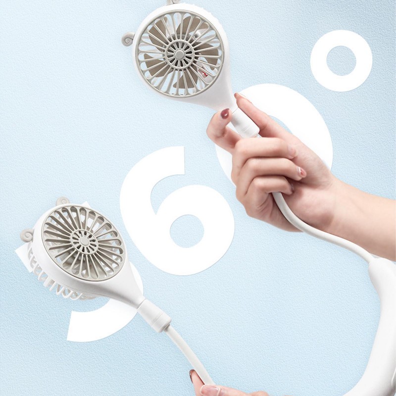 Neck Fan USB Rechargeable Cute Portable Retractable Universal Adjustment Cooling
