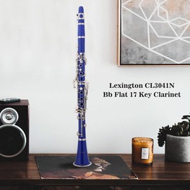 Aileen Lexington Bb Flat 17 Key Clarinet with Mouthpiece, Hard Case, Cork Grease, Gloves and Other Kit (Blue, 17 Key)