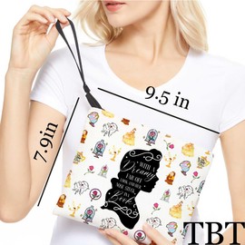 Beauty Inspired Makeup Bag Fairy Cosmetic Travel Bag Zipper Pouch Skincare Bag Book Lovers Gifts Toiletry Bag Christmas Birthday Bookish Gifts Beauty Bag for Women Best Friends Girlfriend Wife Aunt