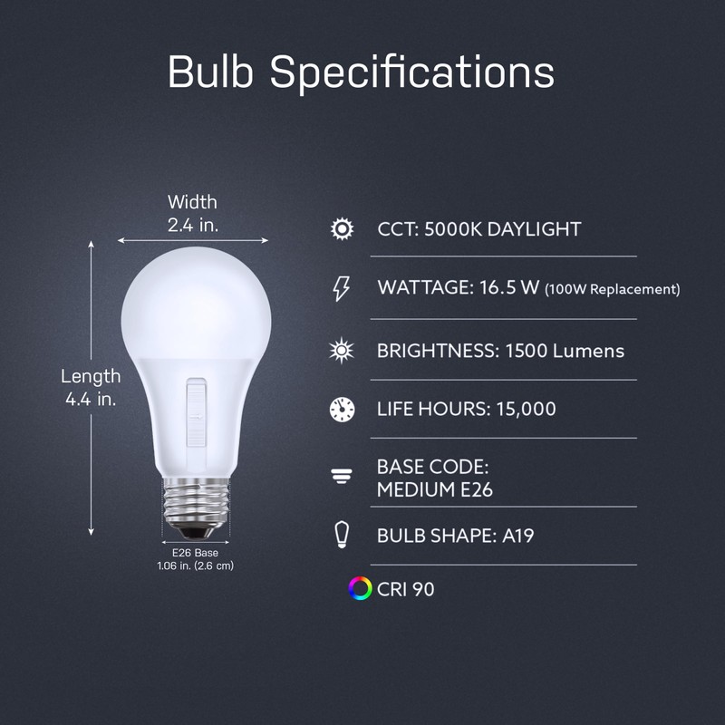 Feit Electric LED Dusk to Dawn Light Bulb, A21 100W