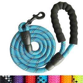 SK Depot® 5ft Extra Strong Heavy Duty Dog Leash Reflective Rope, Durable Metal Clasp Paracord for Large Dogs (Blue, 1 Dog Leash)