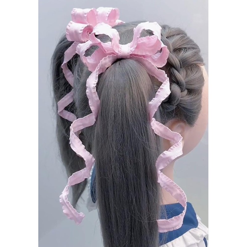 Kyu Ribon Wired Free Molded Ribbon Set Barrette Hair Clip