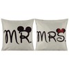 2 Pcs Mr and Mrs Funny Mouse Cushion Cover Durable