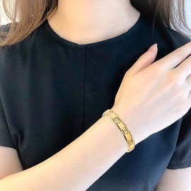 Magnetic Bracelet, Gold, For Women, 11 Magnets, Anti-Static Electricity, Germanium, Magnetic, Bangle, Hematite Bracelet, Stainless Steel, Popular Bracelet, Adjustable, Birthday Gift,, Stainless Steel,