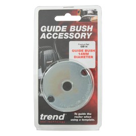 Trend Steel Guide Bush, 14mm Diameter, Euro Style Guides for Template Routing, Trend Router Compatible, GB14