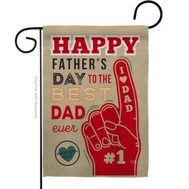 Breeze Decor Best Dad Ever Garden Flag - Family Father's Day Daddy Papa Grandpa Parent Sibling Relatives Grandparent - House Decoration Banner Small Yard Gift Double-Sided Made in USA 13 X 18.5