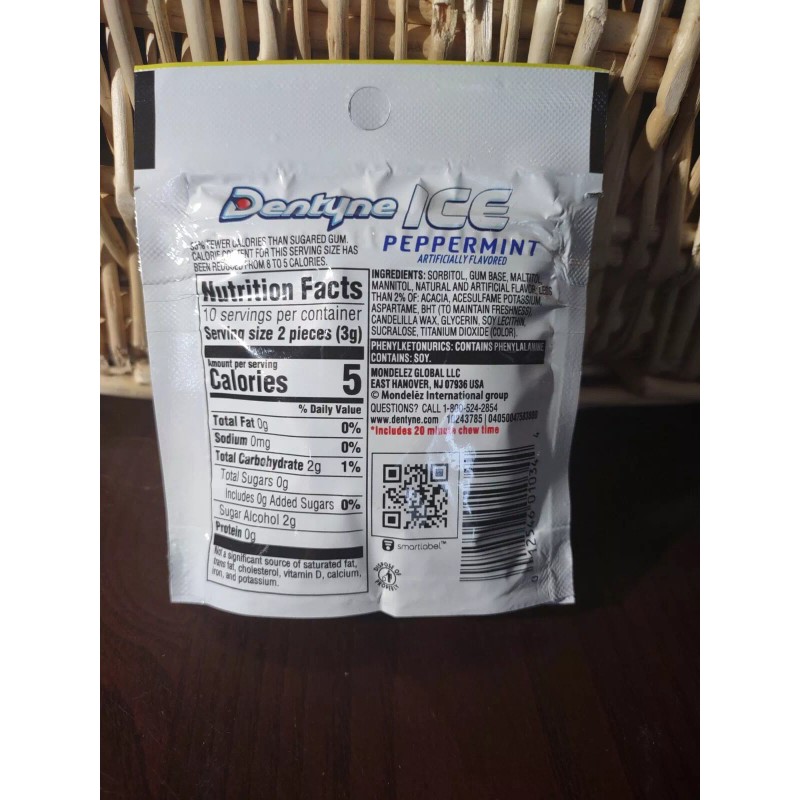 Dentyne Ice Peppermint 3 Packages With 20 Pieces Each Package-SHIPS