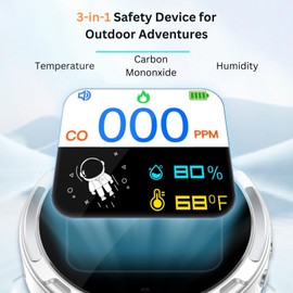 Portable Carbon Monoxide Detector, Combined Carbon Monoxide, Temperature, and Air Humidity Metre with LCD Screen for Home,Campervan, Car, Gas Equipment Room, Boats, Fishing,Tent