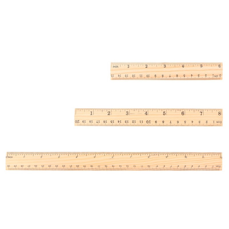 Lyguy Wooden Ruler, Wooden Ruler Double Sided Student School Office