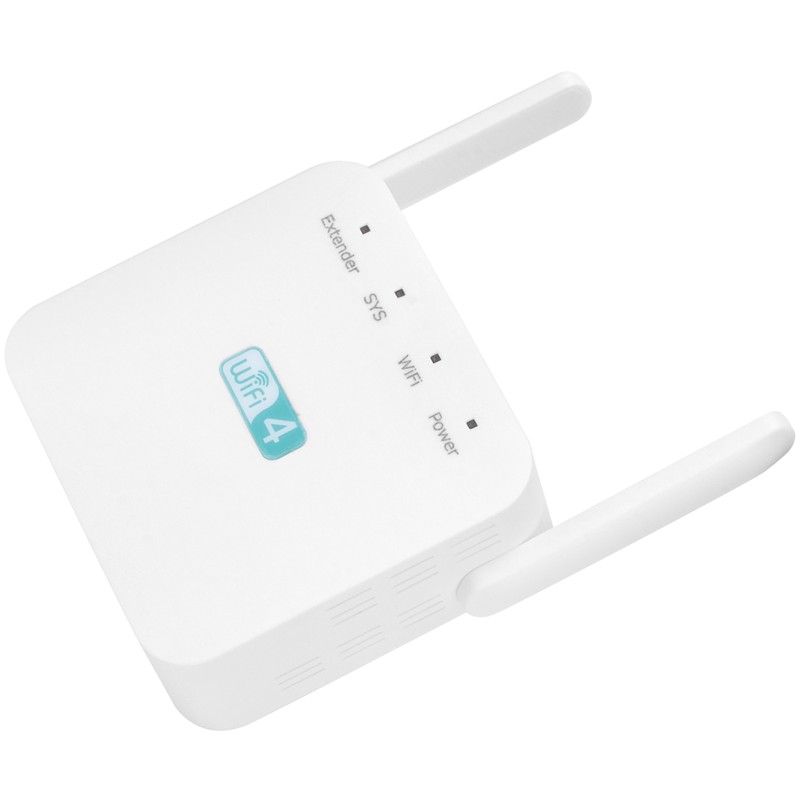 300M Repeater with Double Antenna Signal Amplifier Range Extender White